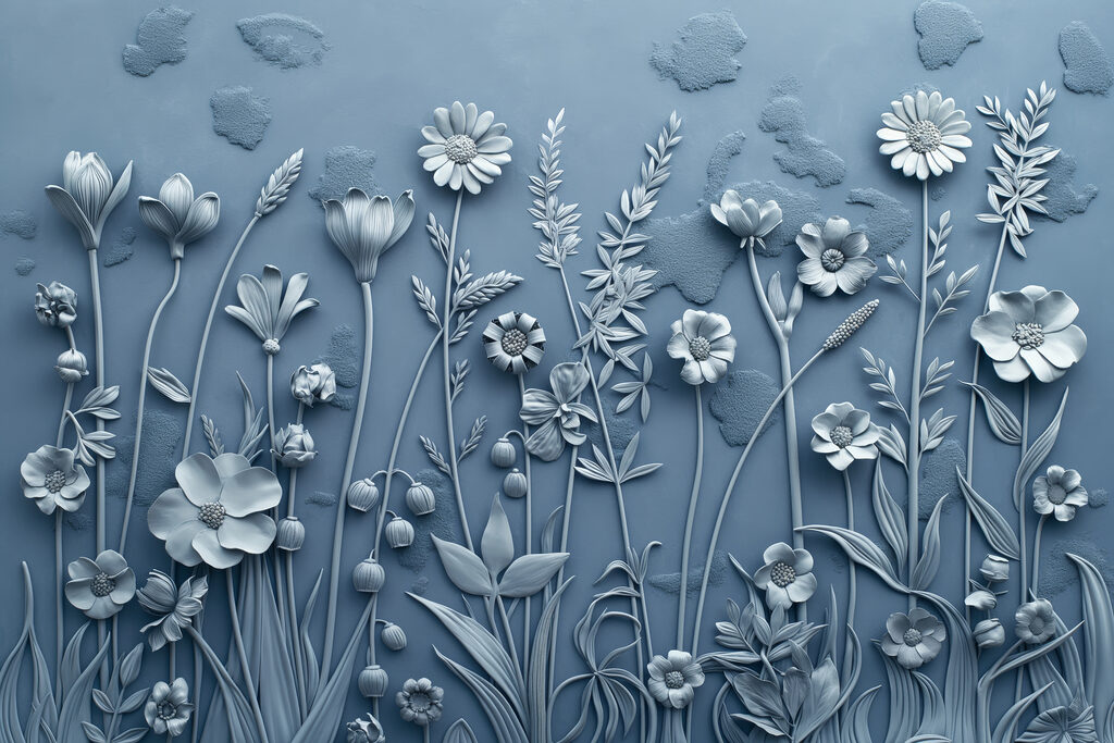 Flores com sombras suaves — design completo