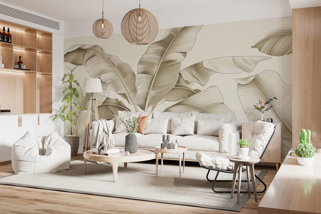 Folhas grandes curvadas — interior 3