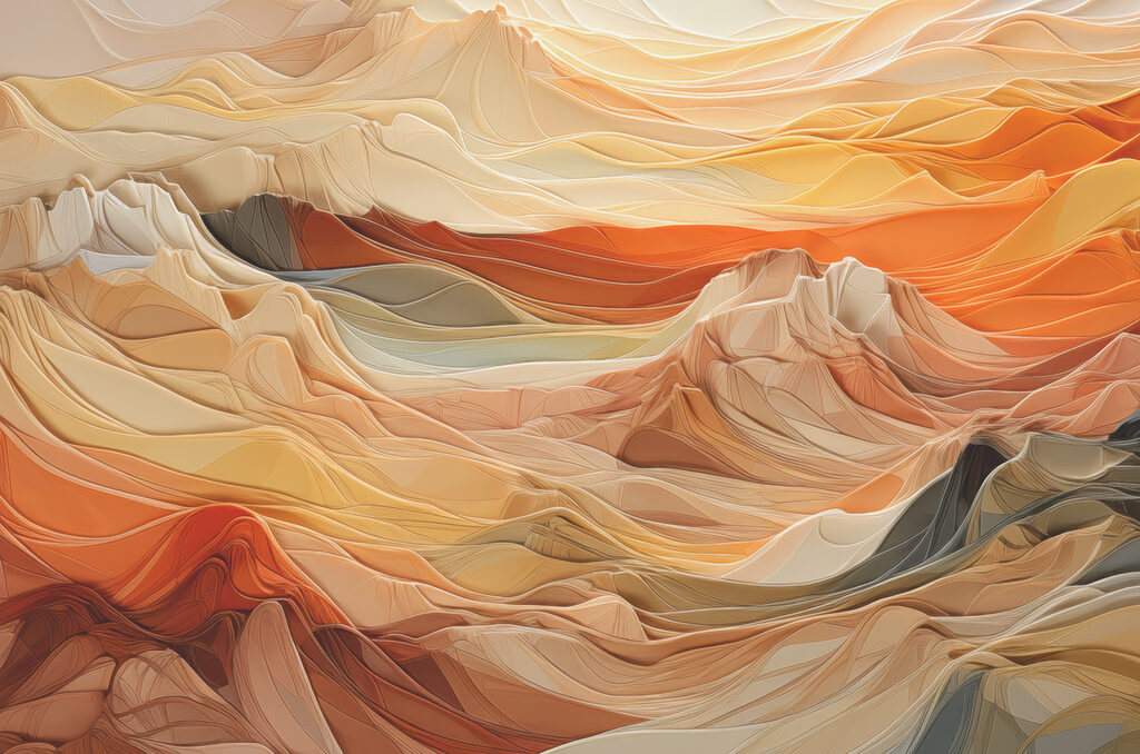Camadas laranja como ondas — design completo