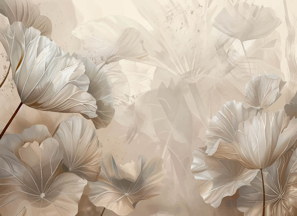 Flores em tons arenosos — design completo