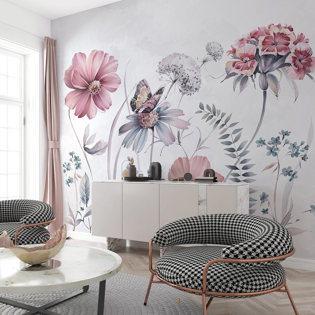 Flores silvestres com borboleta — interior 1