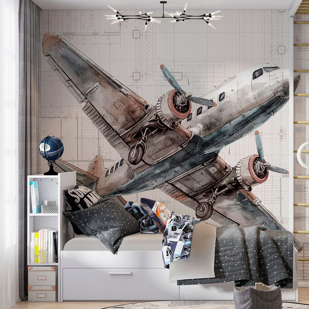 Avião antigo, desenho técnico — interior 2