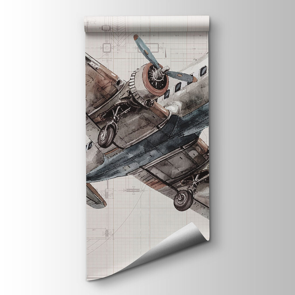 Avião antigo, desenho técnico — vista do produto