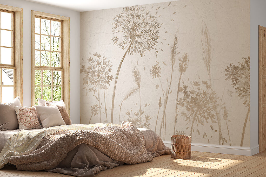 Flores secas em bege — interior 2