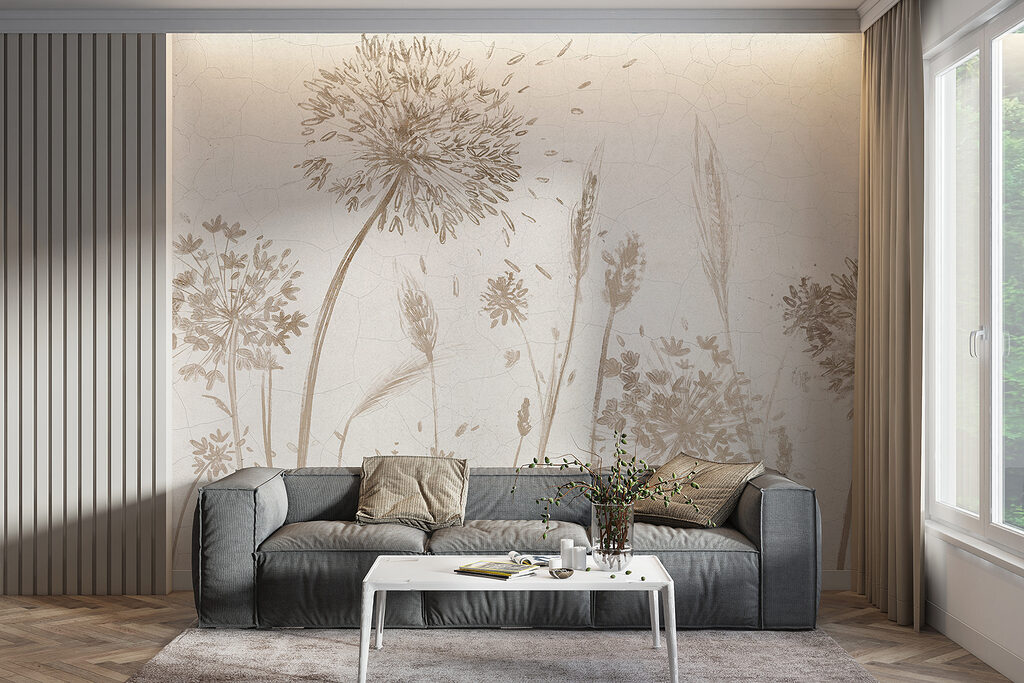Flores secas em bege — interior 3