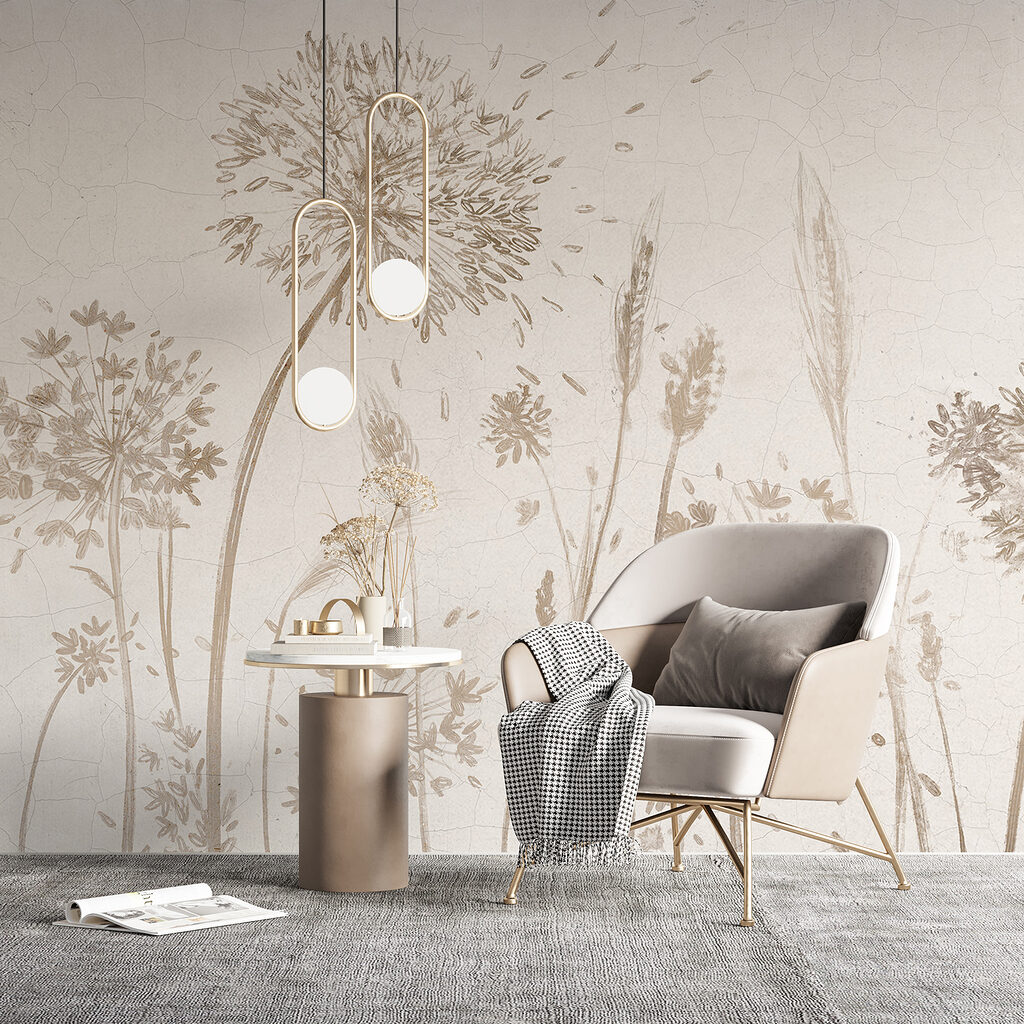 Flores secas em bege — interior 4