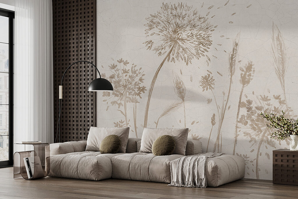 Flores secas em bege — interior 5