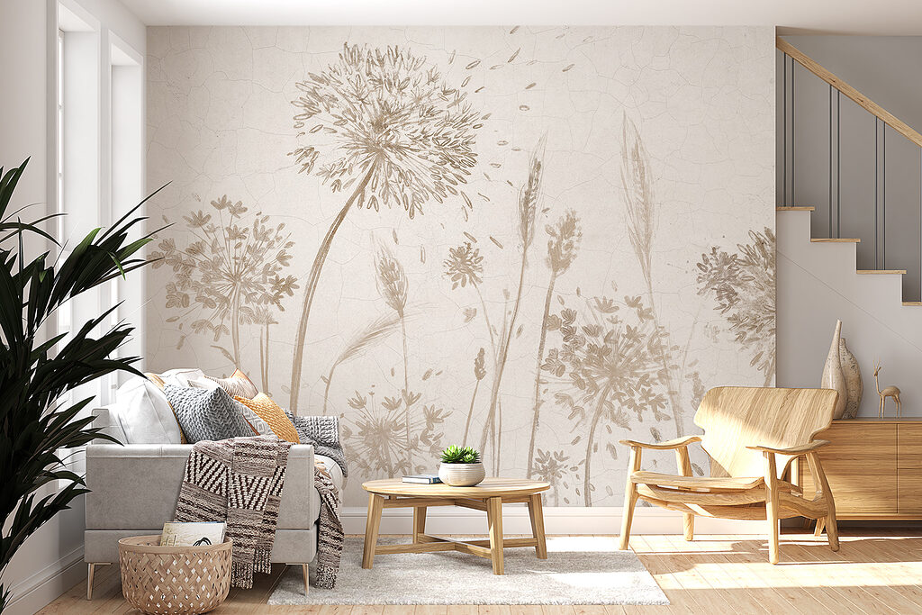 Flores secas em bege — interior 6