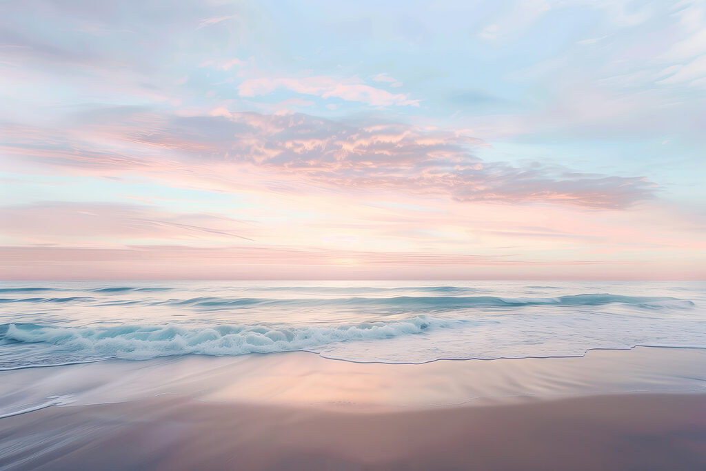 Entardecer na praia — design completo