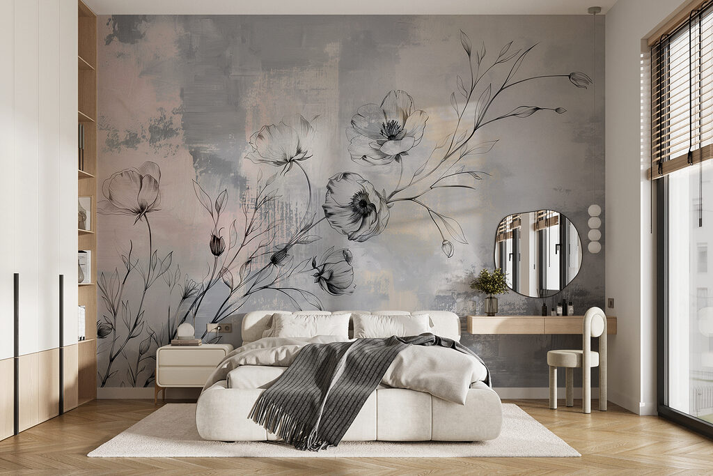 Ramos floridos em cinzento — interior 1