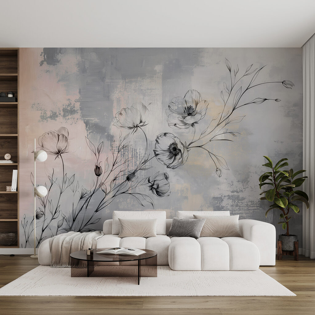 Ramos floridos em cinzento — interior 2
