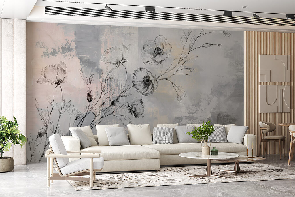 Ramos floridos em cinzento — interior 3