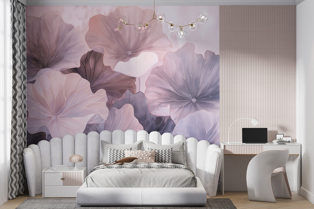 Folhas redondas em cinzento-rosado — interior 4