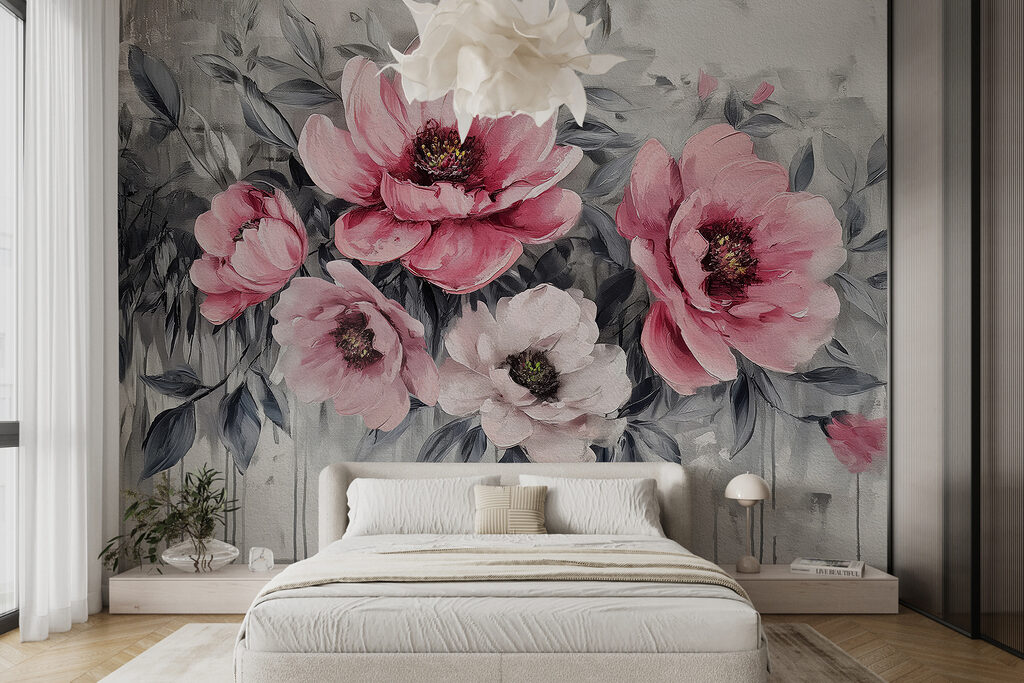 Flores sobre tinta escorrida — interior 1