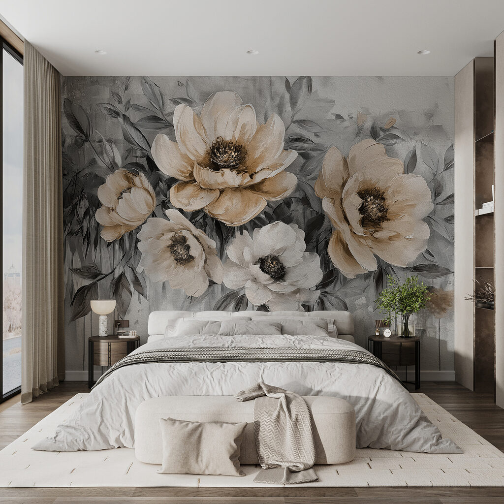 Flores sobre tinta escorrida — interior 1