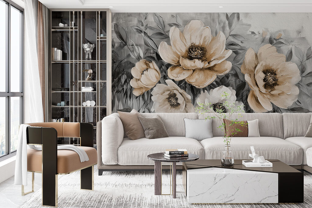Flores sobre tinta escorrida — interior 3