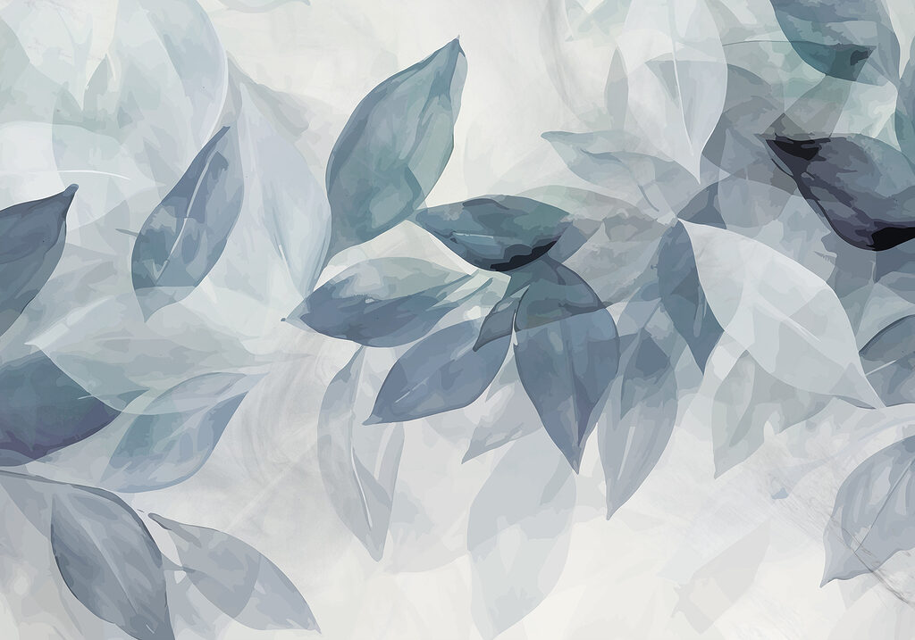 Folhas azuis sobrepostas — design completo