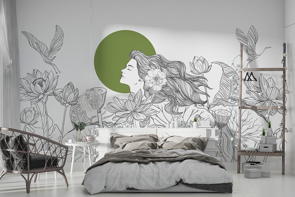 Mulher entre lótus — interior 3