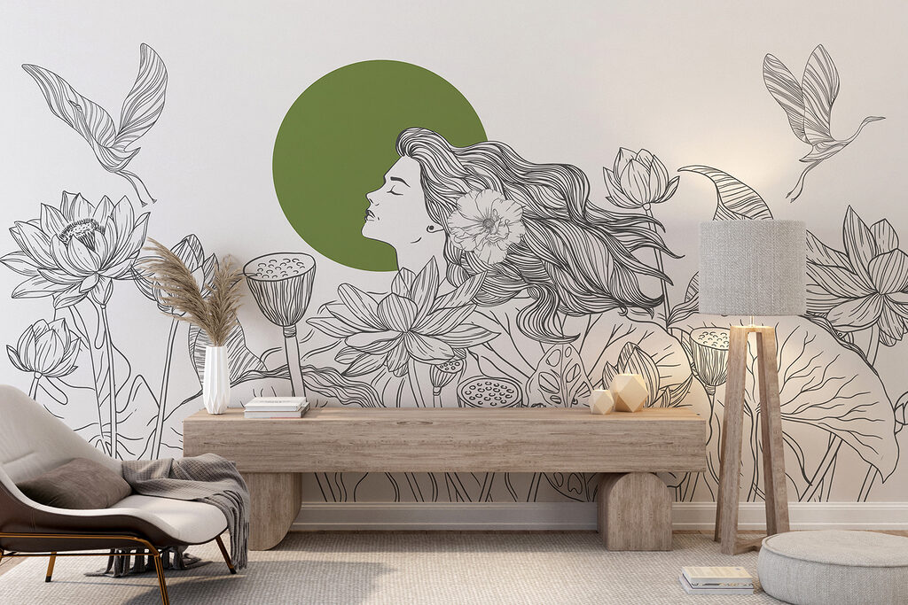 Mulher entre lótus — interior 4