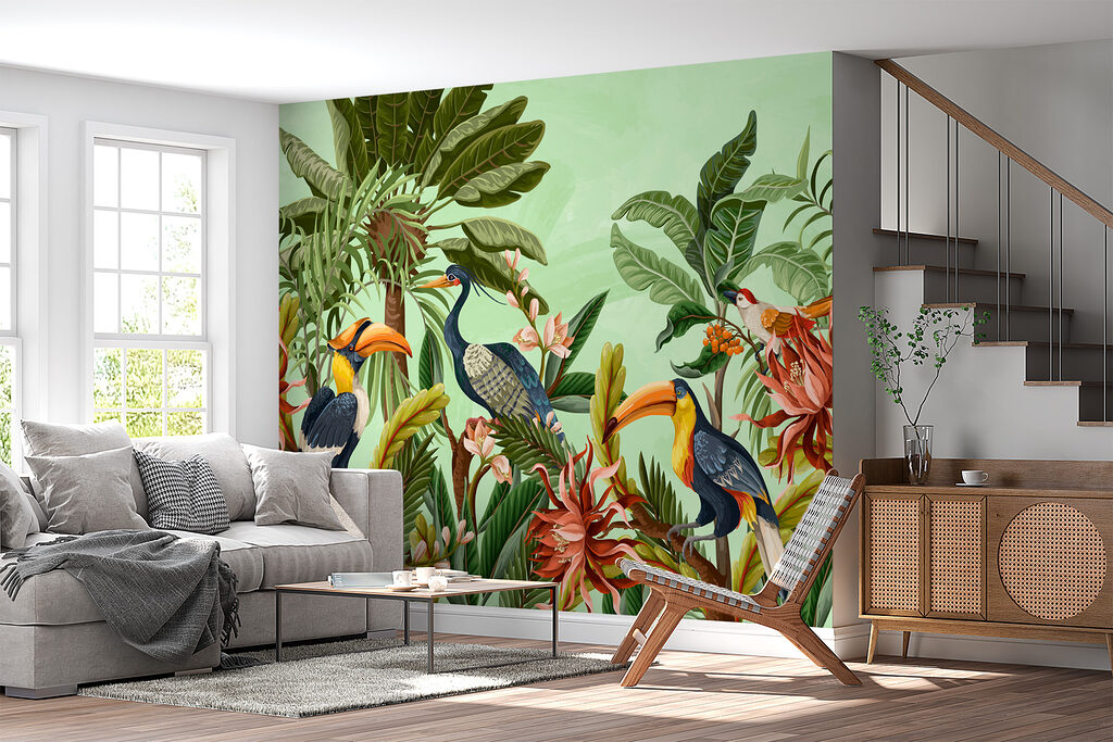 Tucanos entre flores coloridas — interior 2