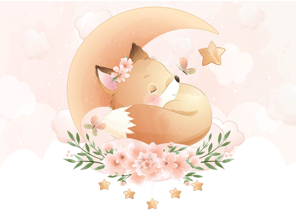 Raposinha junto à lua — design completo