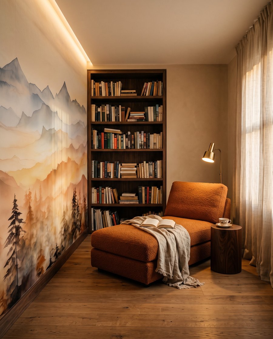Manhã dourada entre bosques — interior 4