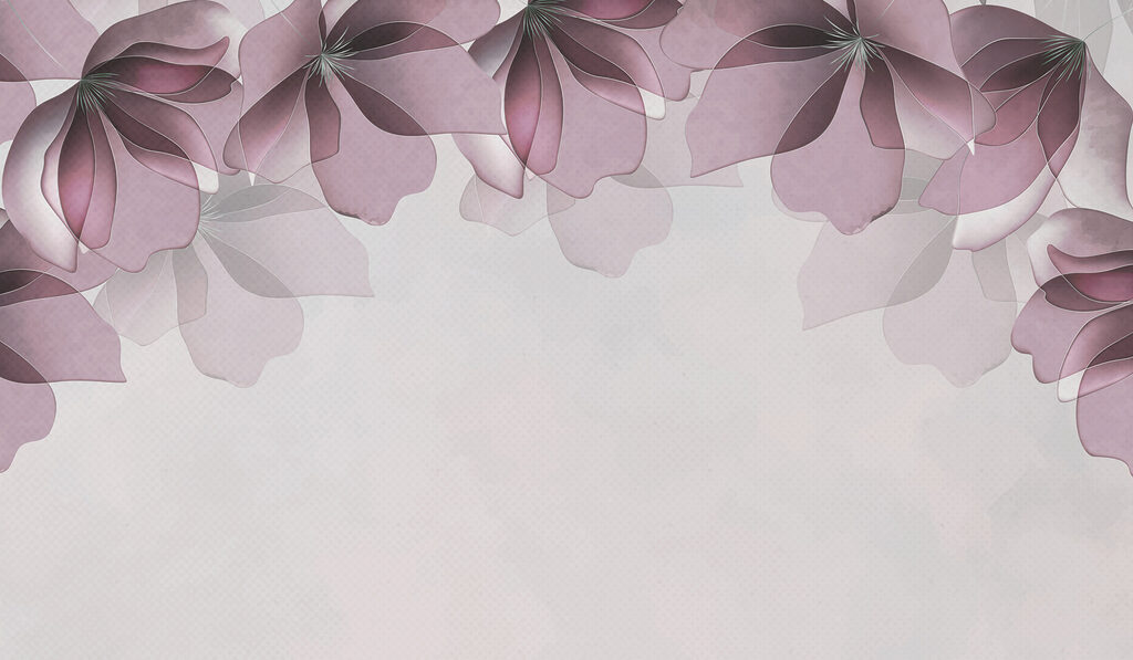 Folhas roxas no topo — design completo