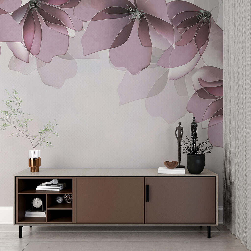 Folhas roxas no topo — interior 2