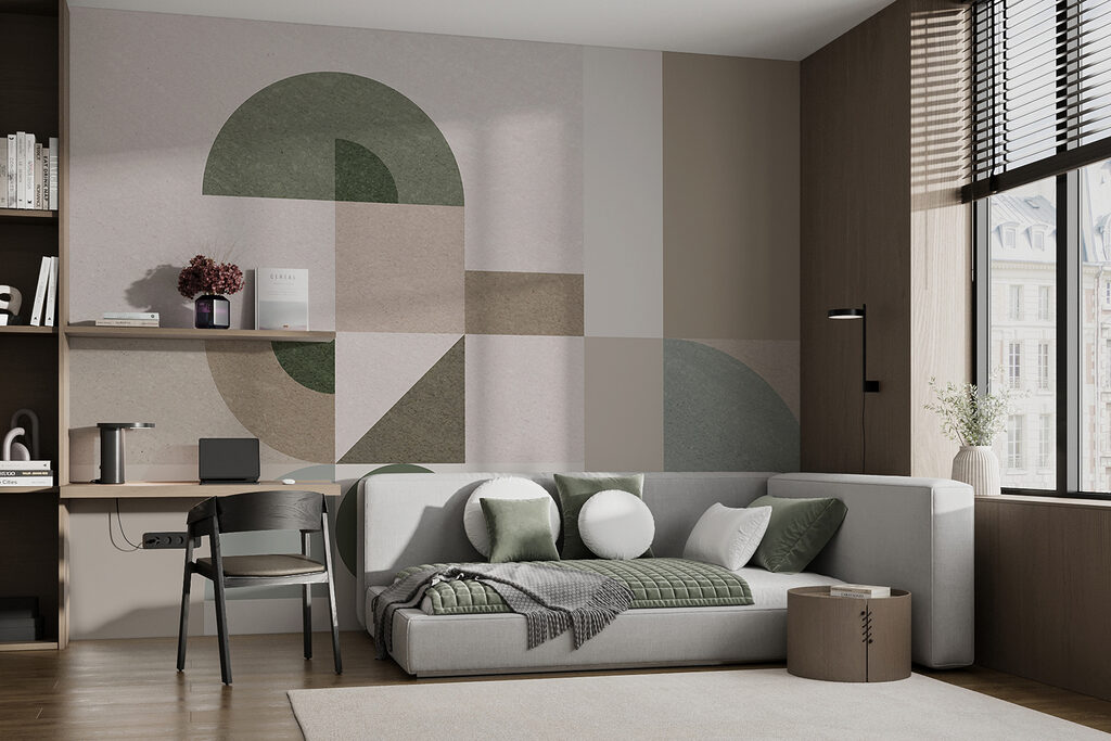 Curvas verdes sobre areia — interior 1