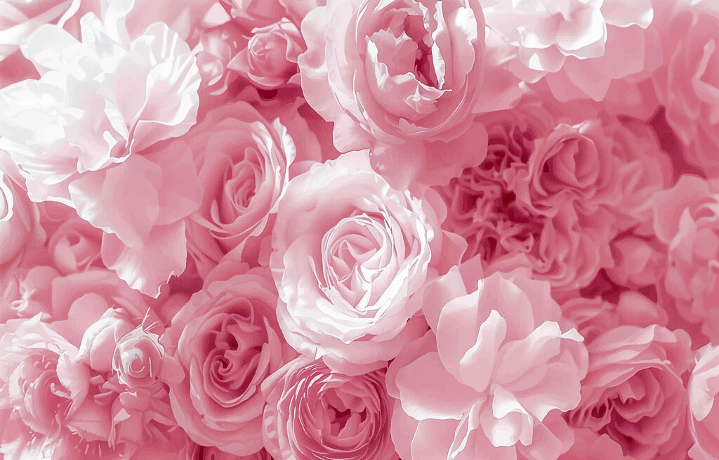Rosas cor-de-rosa juntas — design completo
