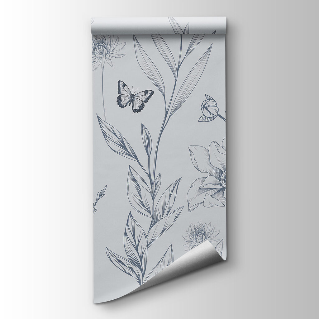 Borboletas entre desenhos florais — vista do produto