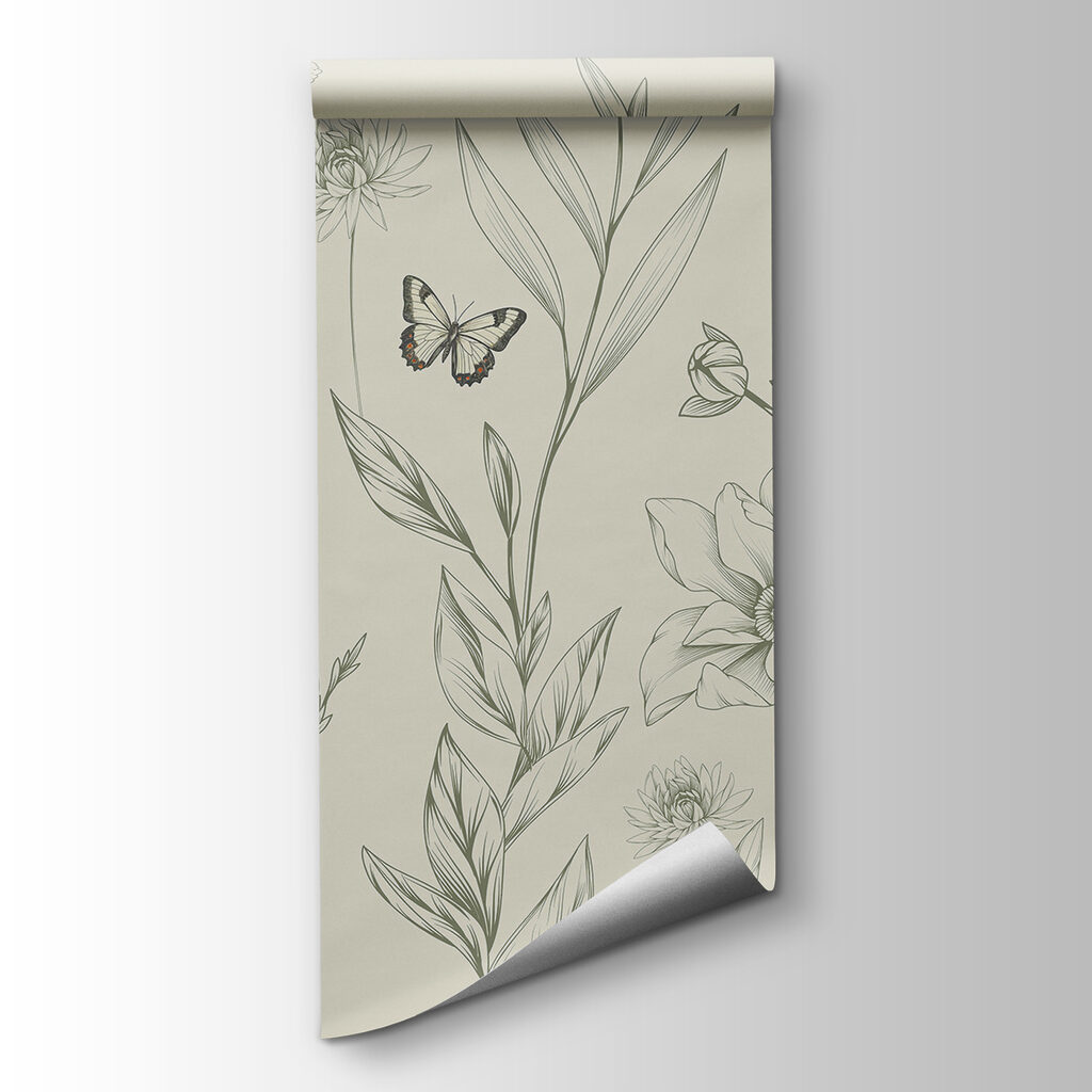 Borboletas entre desenhos florais — vista do produto