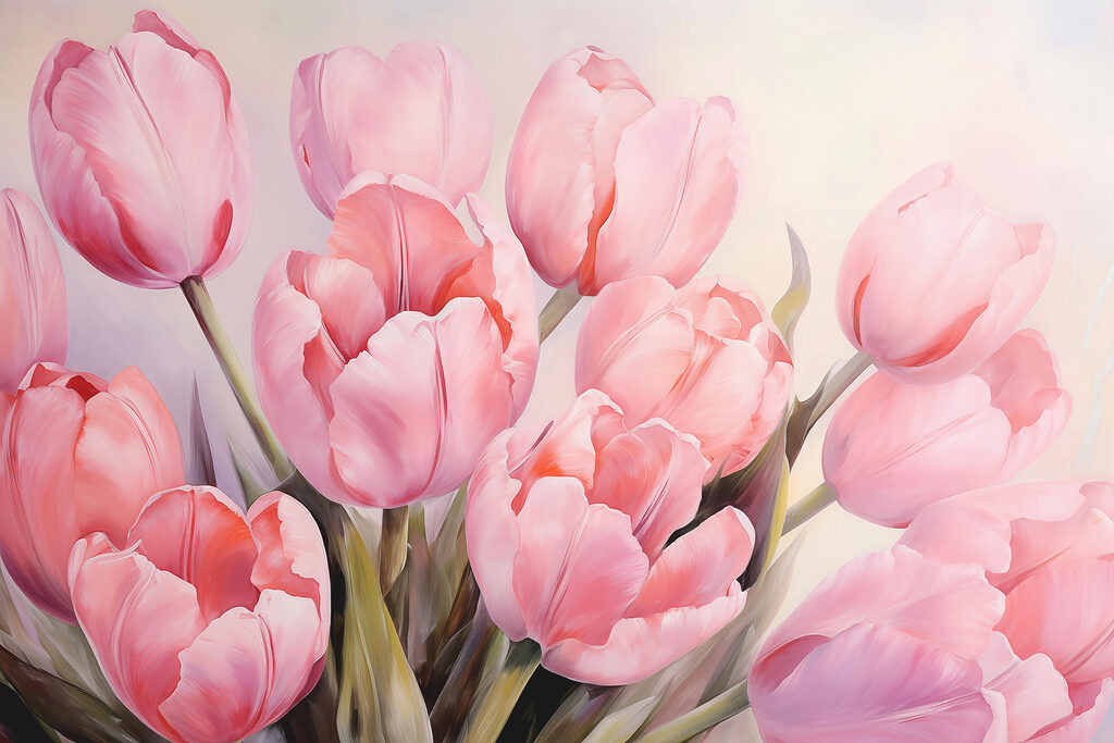 Tulipas cor-de-rosa juntas — design completo