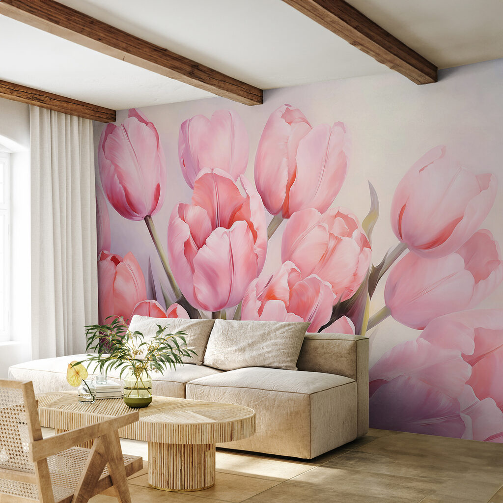 Tulipas cor-de-rosa juntas — interior 2
