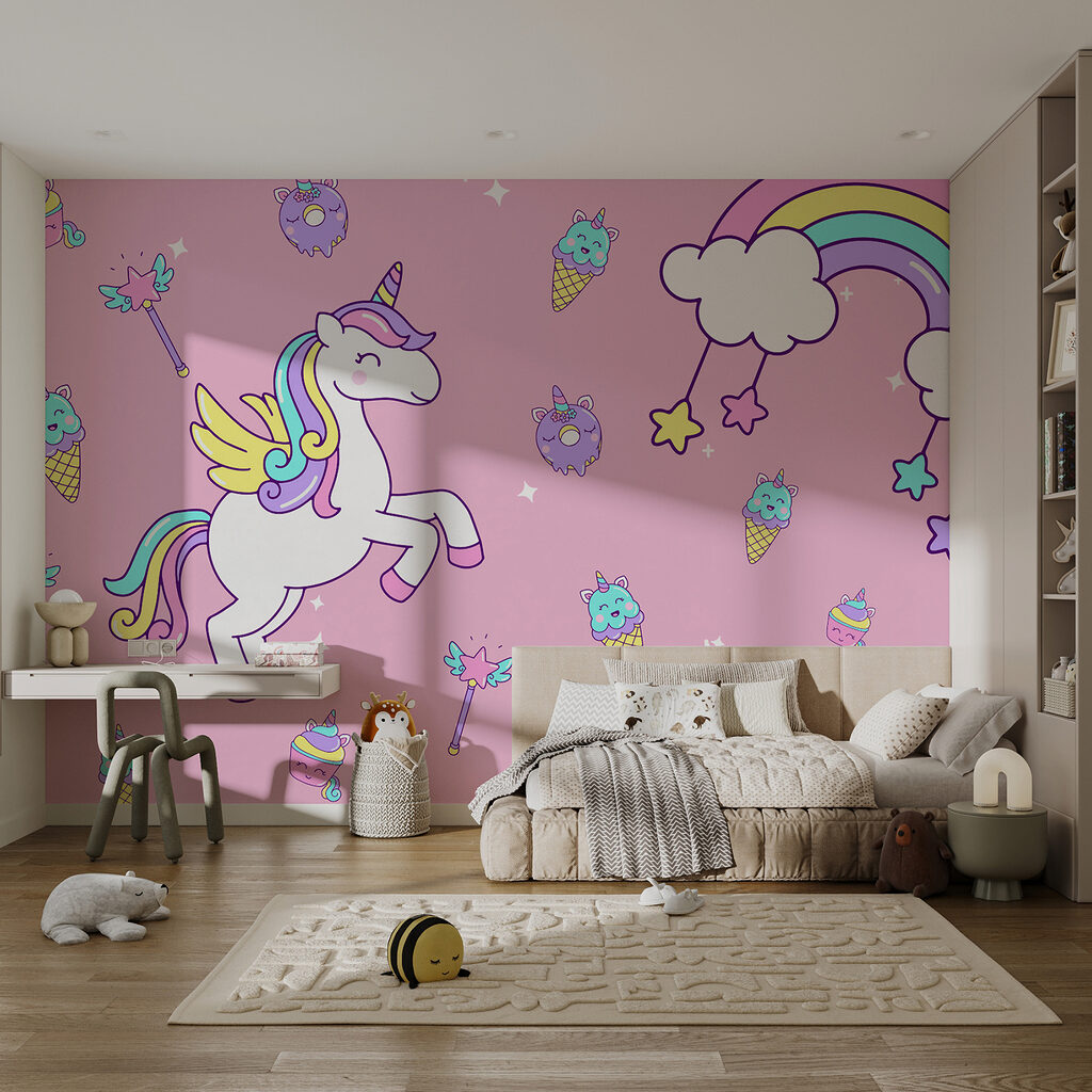 Unicórnio entre doces cor-de-rosa — interior 2