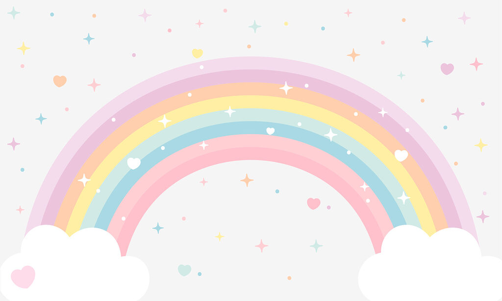 Arco-íris com estrelas — design completo