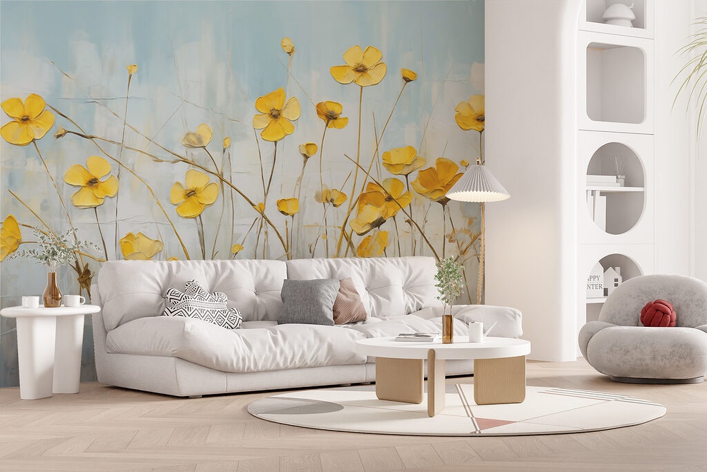 Flores amarelas em hastes — interior 2