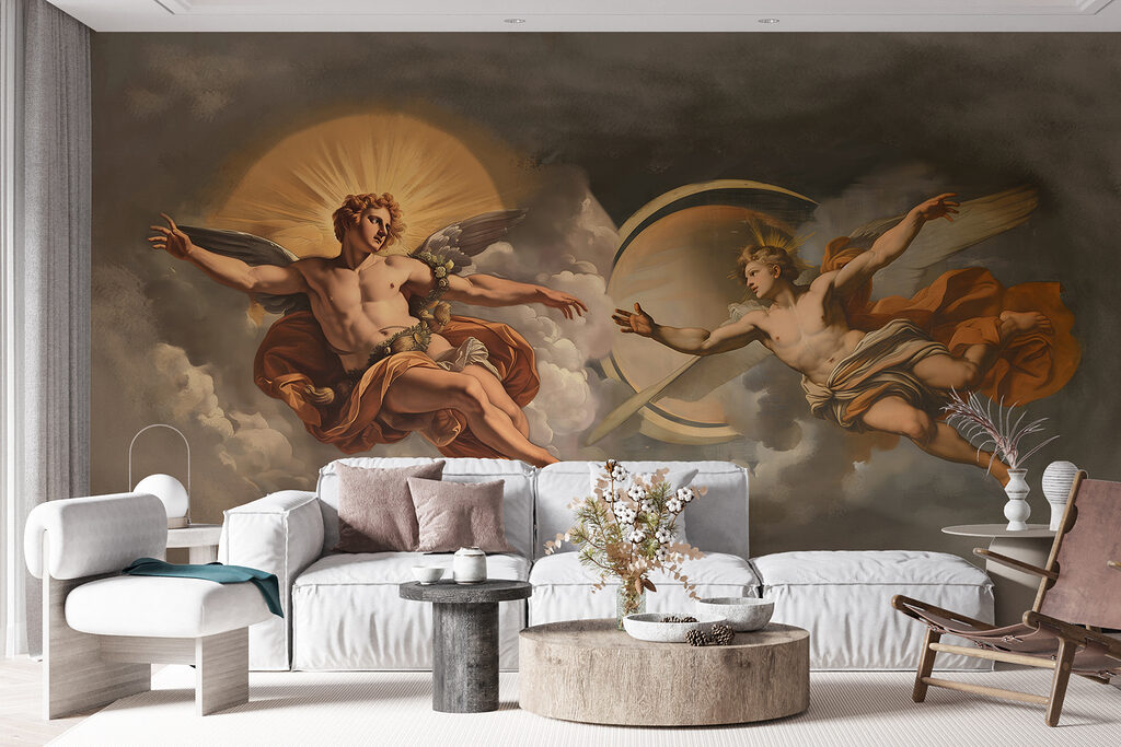 Figuras aladas entre nuvens — interior 4