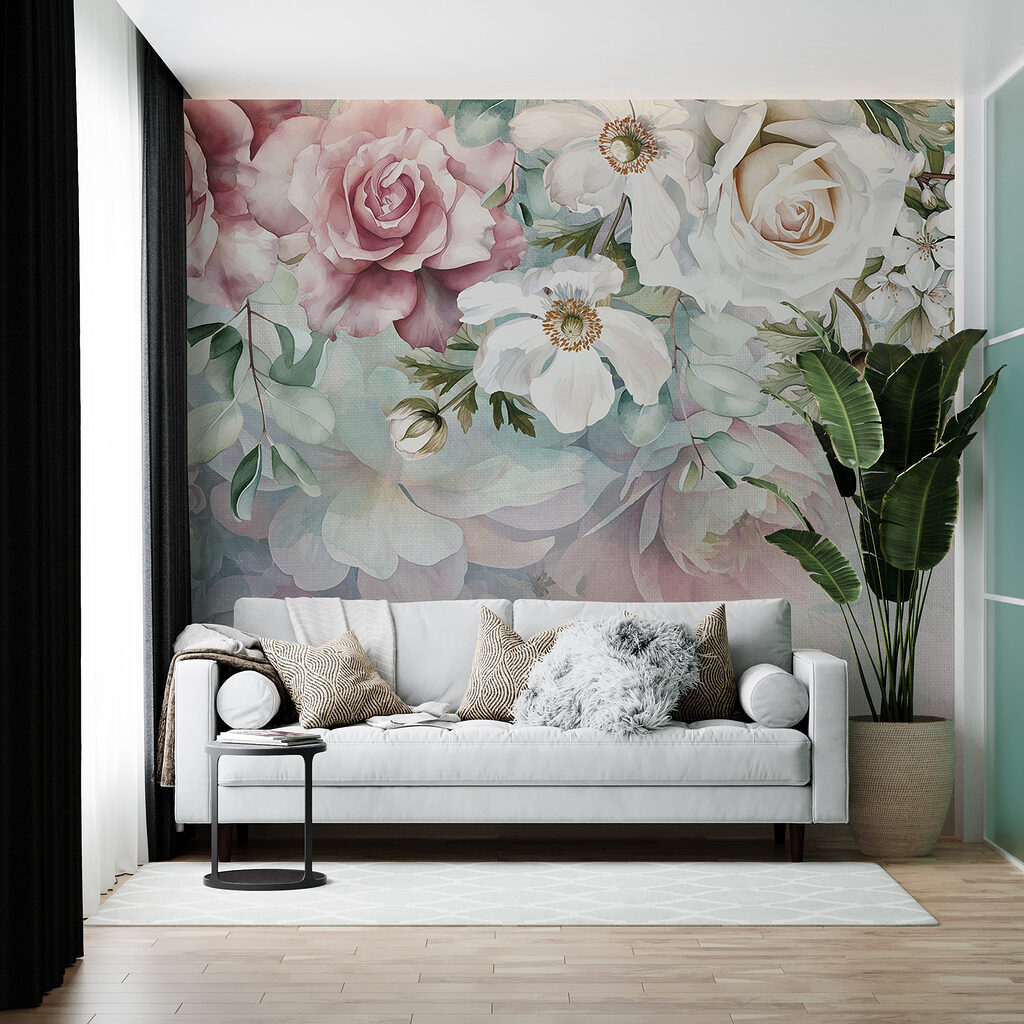 Rosas e flores pendentes — interior 4