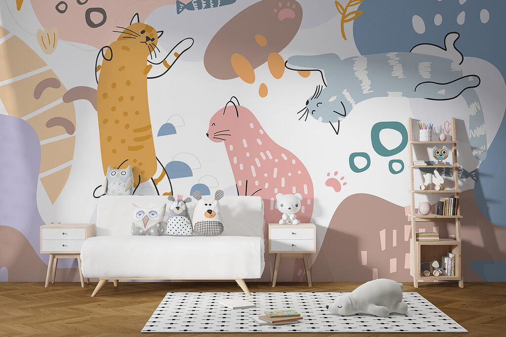 Gatos brincalhões entre cores — interior 3