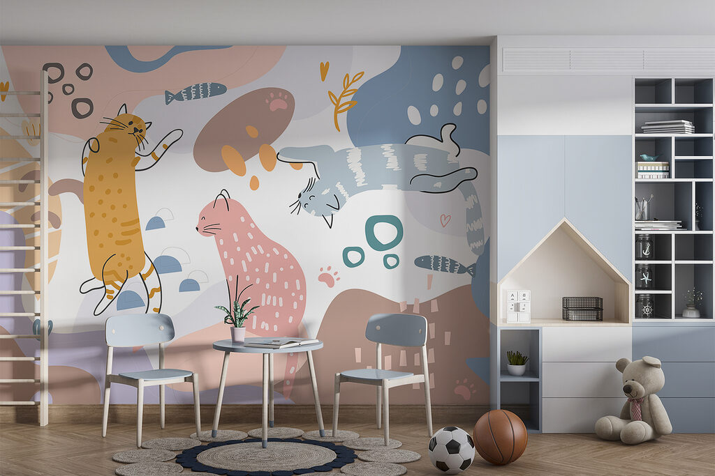 Gatos brincalhões entre cores — interior 5