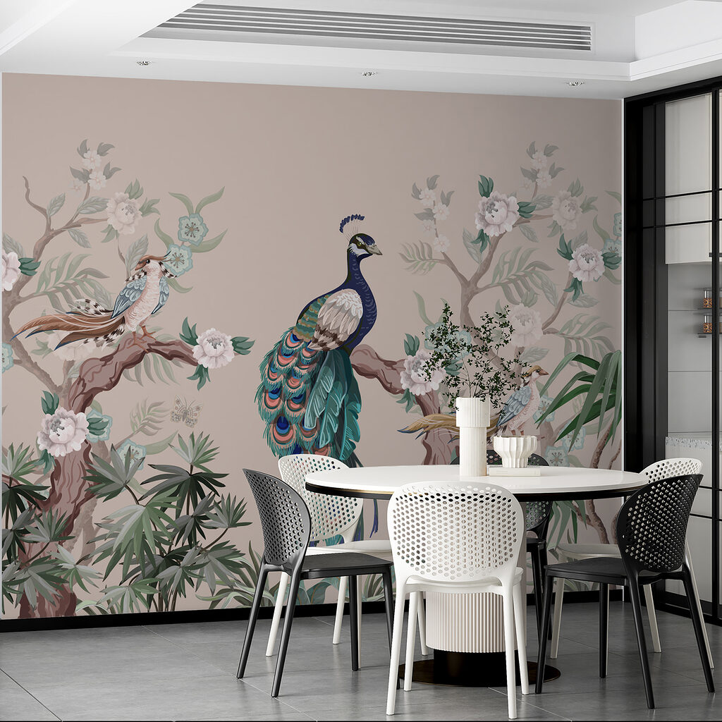 Pavão entre ramos floridos — interior 2