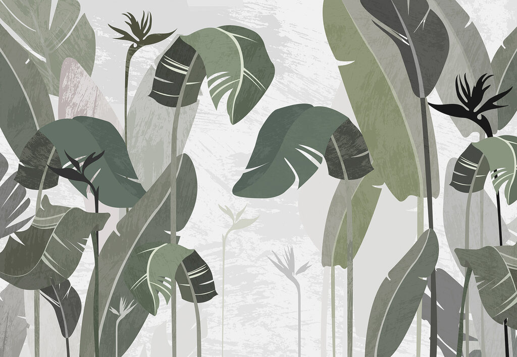 Folhas verticais em verde-oliva — design completo