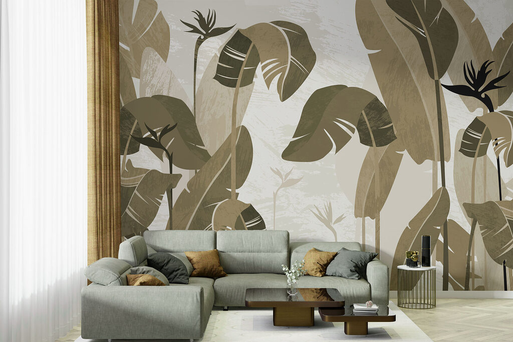 Folhas verticais em verde-oliva — interior 2