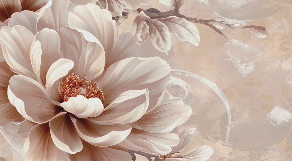 Flor cor de creme — design completo