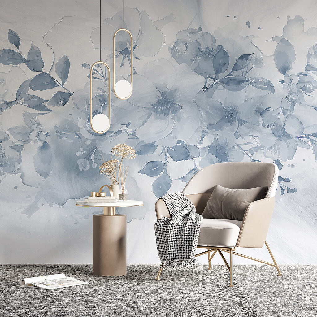 Ramo azul em aguarela — interior 4
