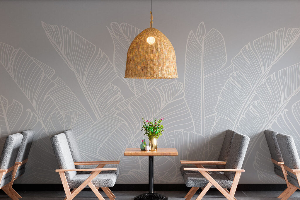 Folhas brancas em linhas — interior 1