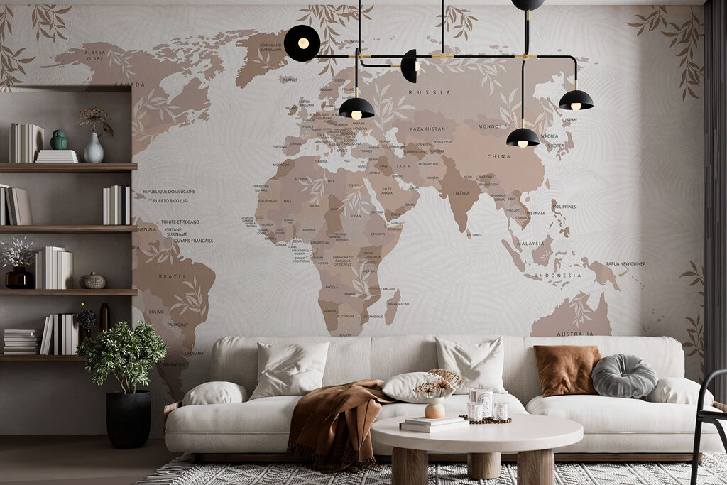 Mapa-mundo com ramos — interior 2