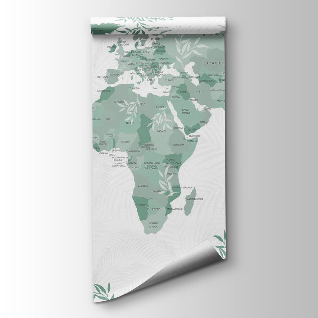 Mapa-mundo com ramos — vista do produto