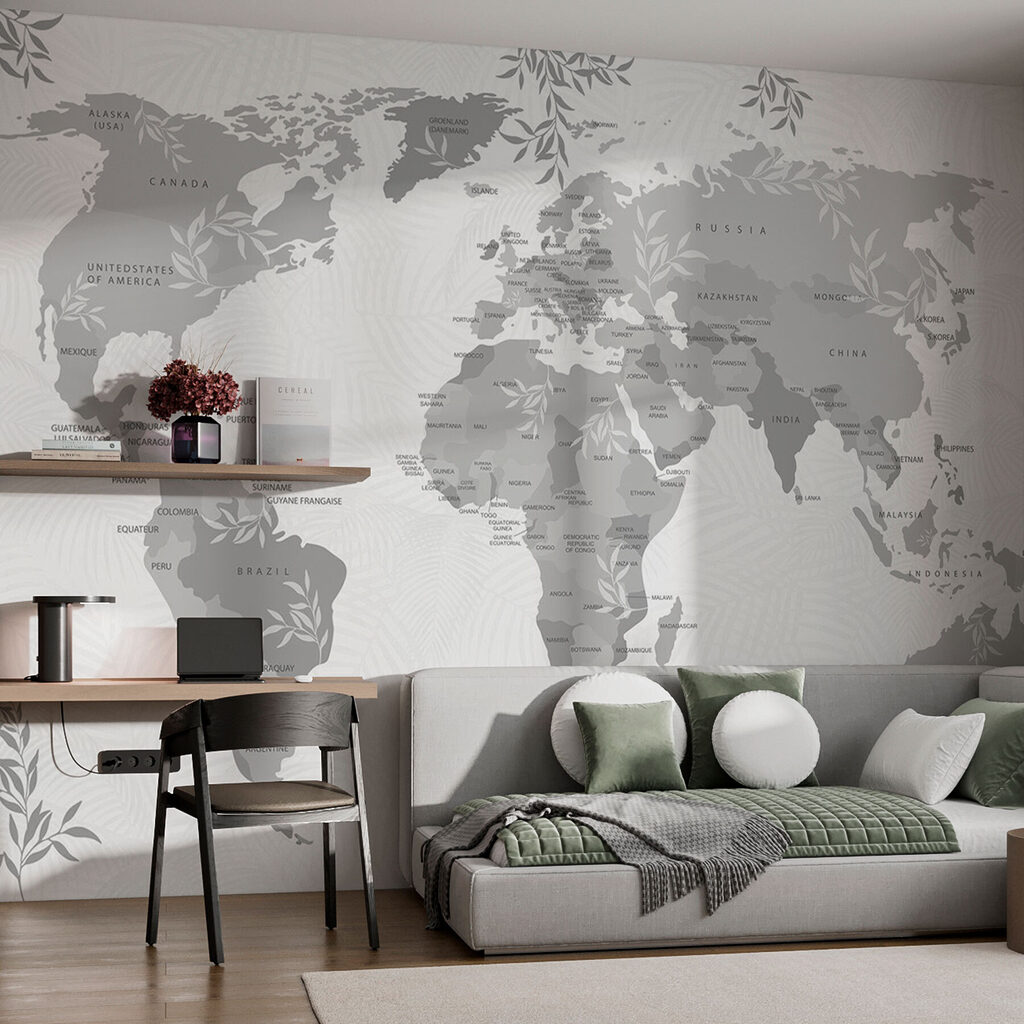 Mapa-mundo com ramos — interior 2